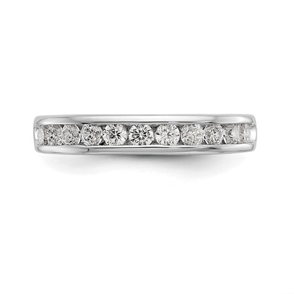 14K Weißgold Ring mit 11 Diamanten im Rundschliff, 0,5K, Channel-Fassung, komplett besetzt