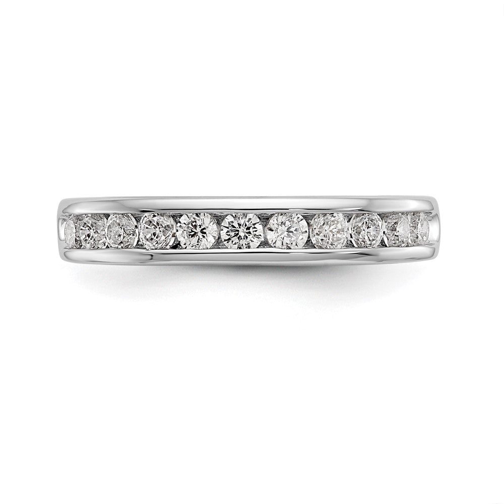 14K Weißgold Ehering mit 11 Diamanten in Kanalfassung