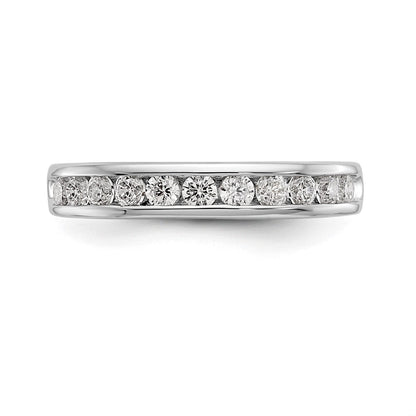 14K Weißgold Ehering mit 11 Diamanten in Kanalfassung