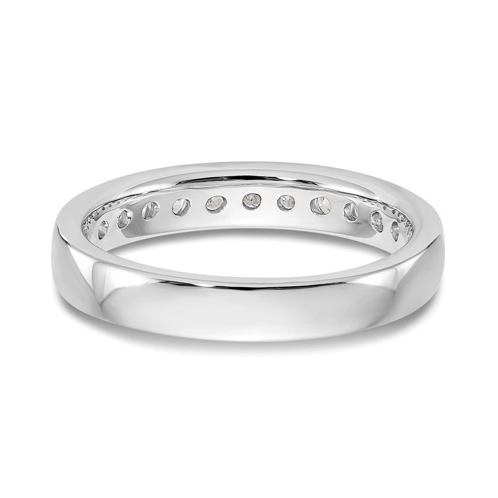 14K Weißgold Ehering mit 11 Diamanten in Kanalfassung