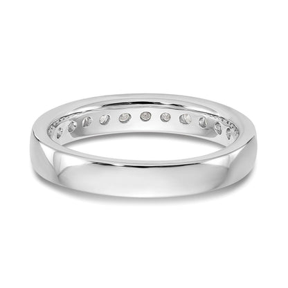 14K Weißgold Ehering mit 11 Diamanten in Kanalfassung