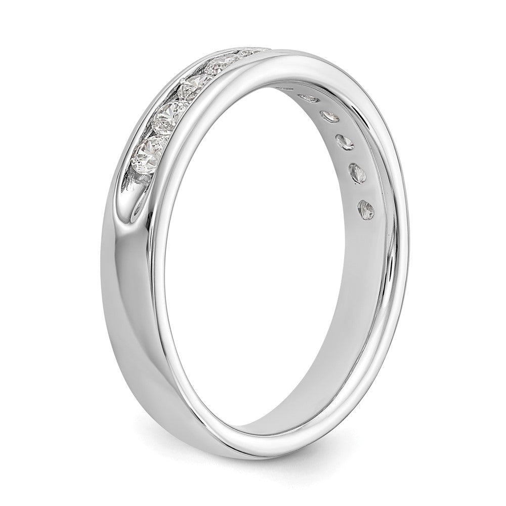 14K Weißgold Ehering mit 11 Diamanten in Kanalfassung