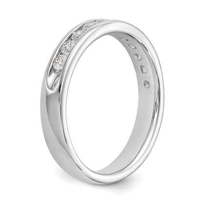 14K Weißgold Ehering mit 11 Diamanten in Kanalfassung