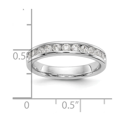 14K Weißgold Ehering mit 11 Diamanten in Kanalfassung