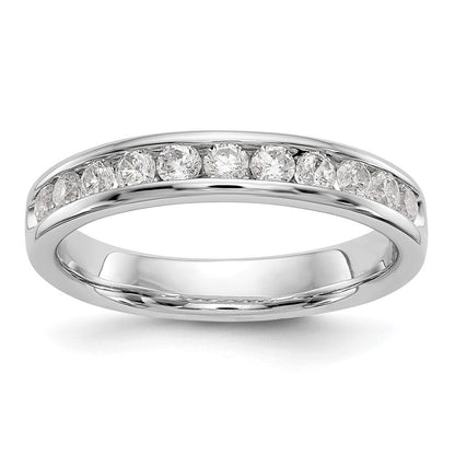 14K Weißgold True Origin Laborgezüchteter SI/VS Near Colorless 0,5 ct. Diamant im Rundschliff Herren-Kanalfassung-Ring