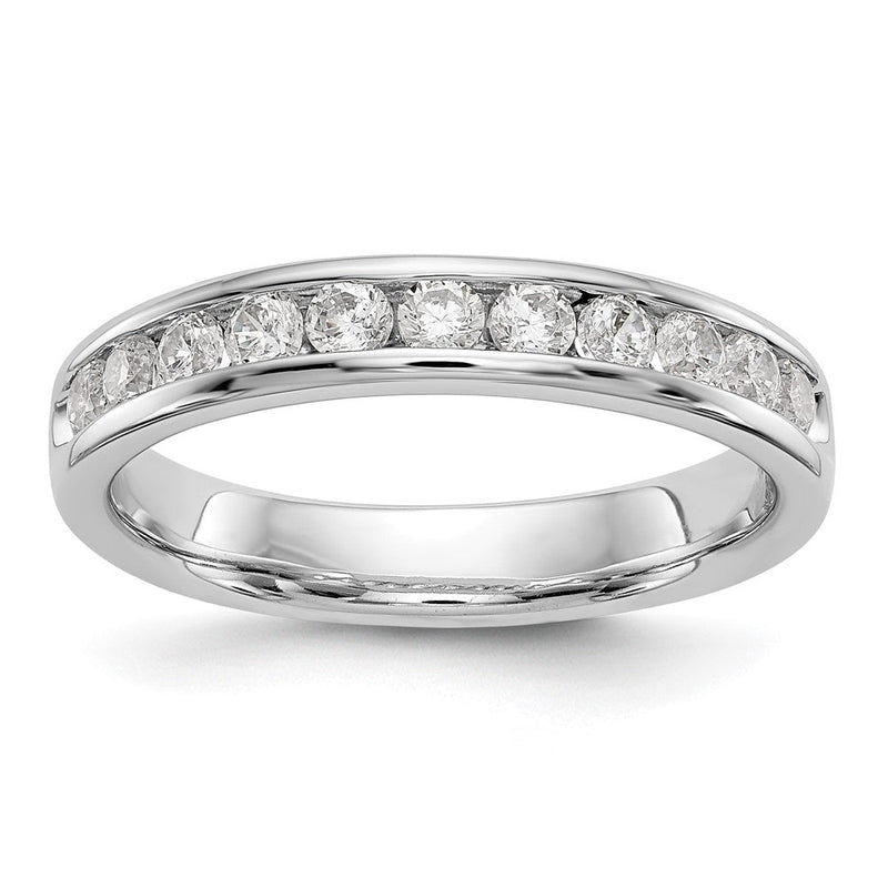 14K Weißgold True Origin Laborgezüchteter SI/VS Near Colorless 0,5 ct. Diamant im Rundschliff Herren-Kanalfassung-Ring