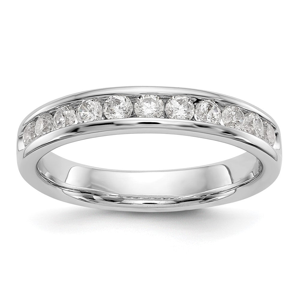 14K Weißgold Ring mit 11 Diamanten im Rundschliff, 0,5K, Channel-Fassung, komplett besetzt