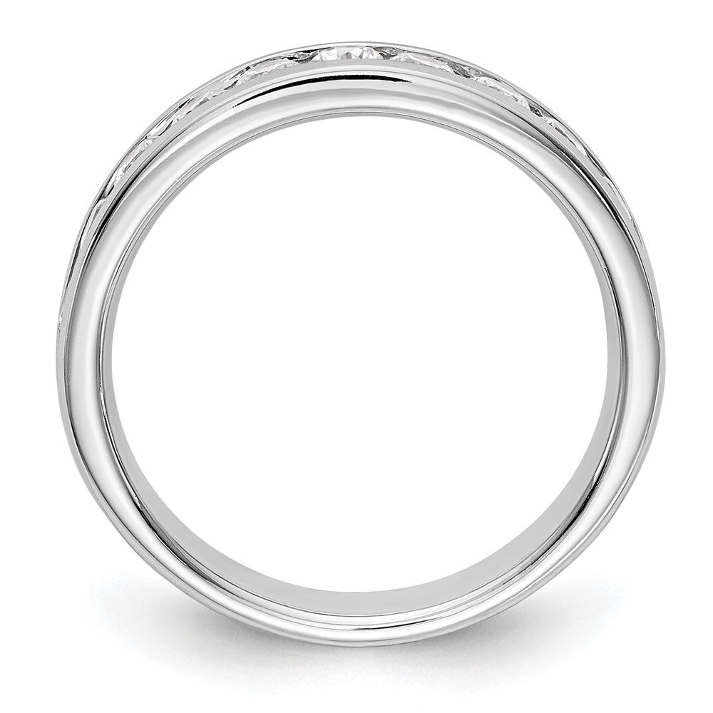 14K Weißgold Ring mit 11 Diamanten im Rundschliff, 0,75 ct., Channel-Fassung