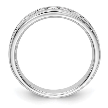 14K Weißgold Ring mit 11 Diamanten im Rundschliff, 0,75 ct., Channel-Fassung