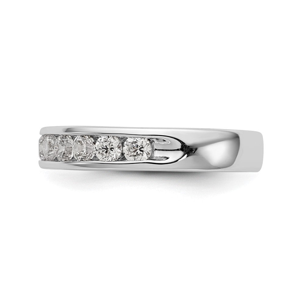 14K Weißgold Ring mit 11 Diamanten im Rundschliff, 0,75 ct., Channel-Fassung