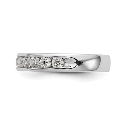 14K Weißgold Ring mit 11 Diamanten im Rundschliff, 0,75 ct., Channel-Fassung