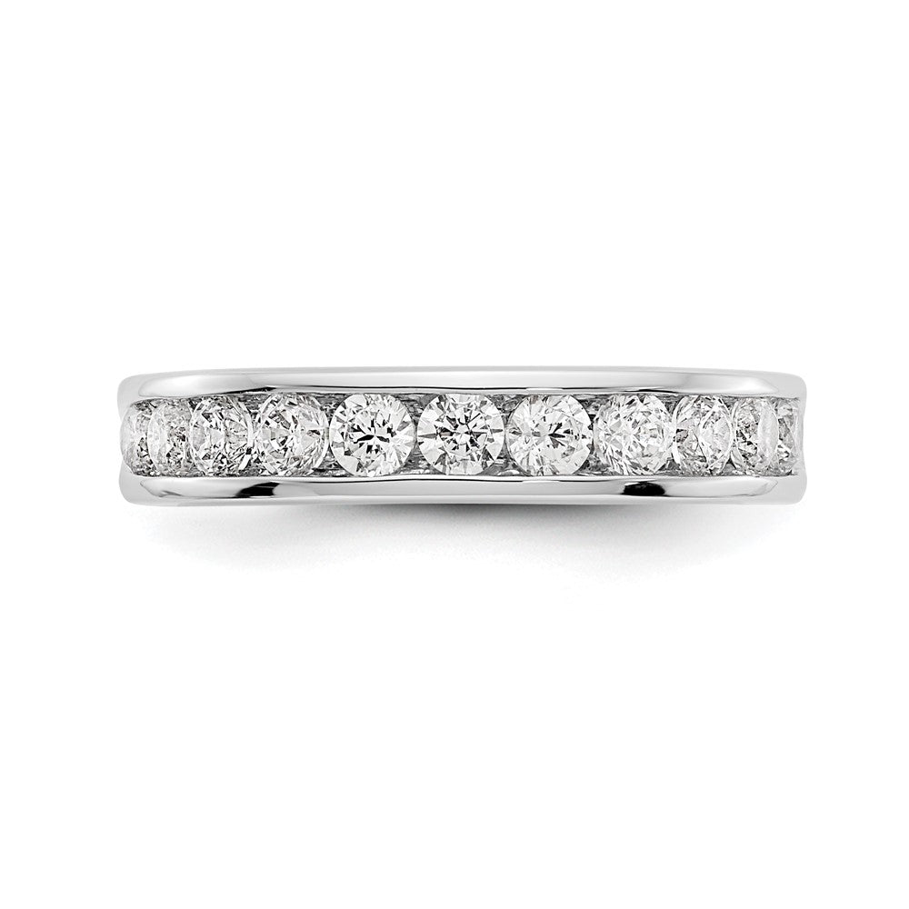 14K Weißgold Ring mit 11 Diamanten im Rundschliff, 0,75 ct., Channel-Fassung