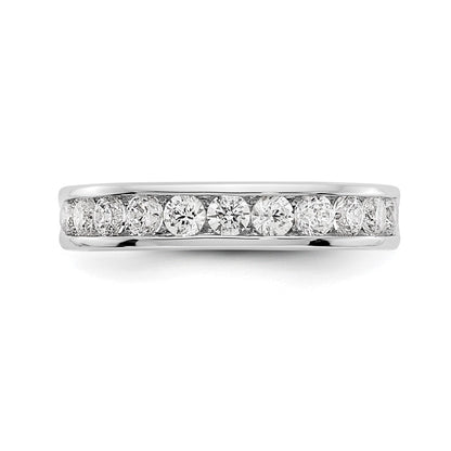 14K Weißgold Ring mit 11 Diamanten im Rundschliff, 0,75 ct., Channel-Fassung