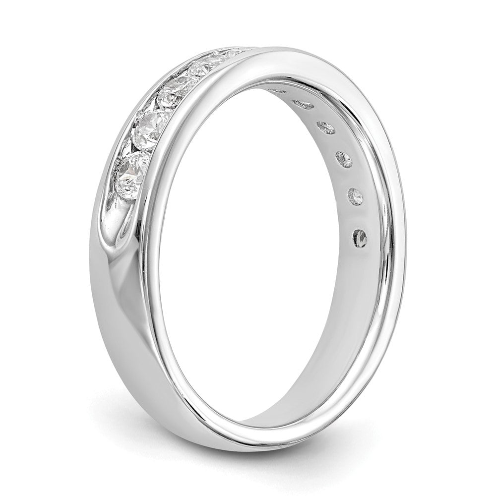 14K Weißgold Ring mit 11 Diamanten im Rundschliff, 0,75 ct., Channel-Fassung