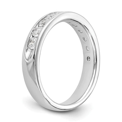 14K Weißgold Ring mit 11 Diamanten im Rundschliff, 0,75 ct., Channel-Fassung