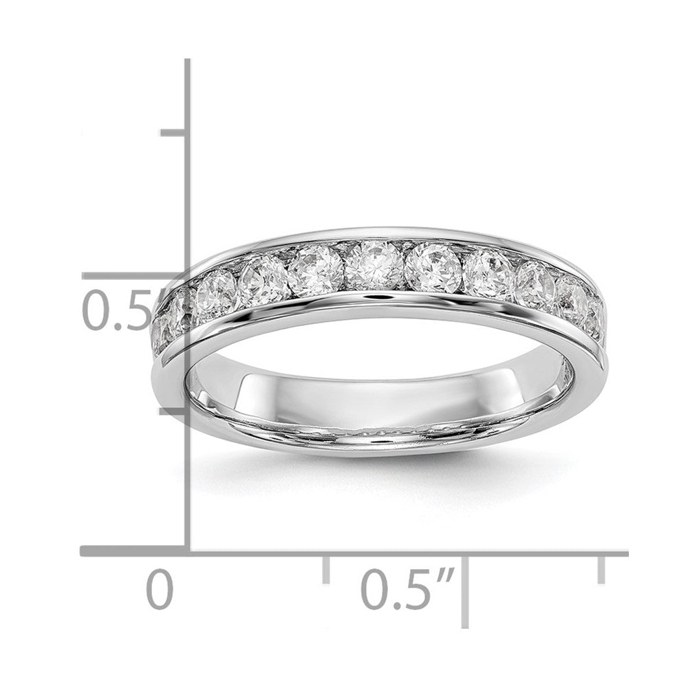 14K Weißgold Ehering mit 11 Diamanten in Kanalfassung, 0,77 ct. Gesamtgewicht