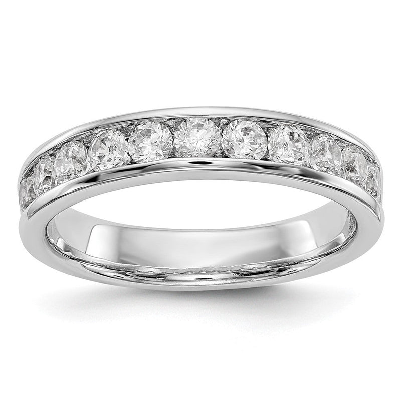 14K Weißgold Ehering mit 11 Diamanten in Kanalfassung, 0,77 ct. Gesamtgewicht