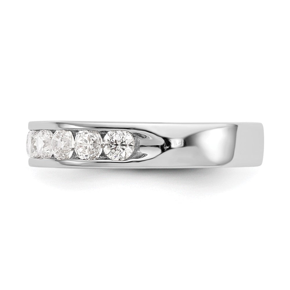 14K Weißgold Ring mit 11 kanalgefassten Diamanten