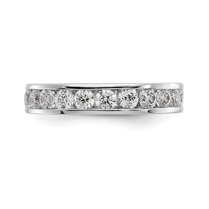 14K Weißgold True Origin Laborgezüchteter SI/VS Nahezu Farbloser 1 ct. Runder Diamant Herrenring mit Kanalfassung