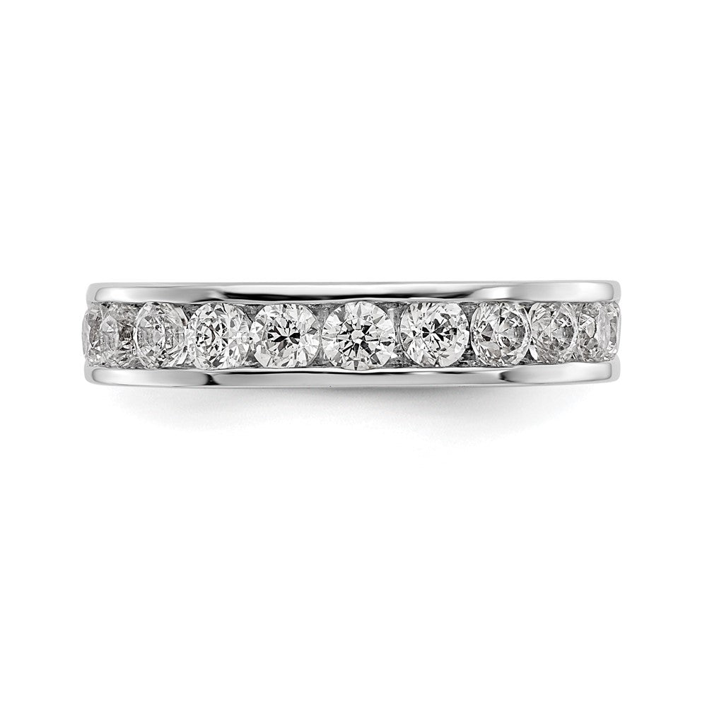 14K Weißgold Ring mit 11 kanalgefassten Diamanten