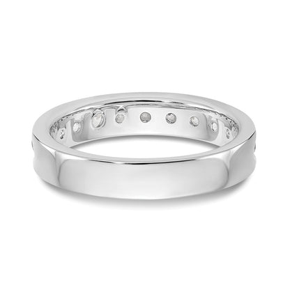 14K Weißgold Ring mit 11 kanalgefassten Diamanten