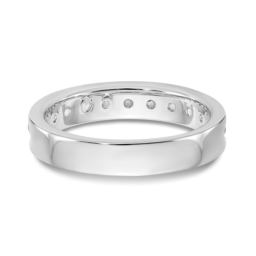14K Weißgold True Origin Laborgezüchteter SI/VS Nahezu Farbloser 1 ct. Runder Diamant Herrenring mit Kanalfassung