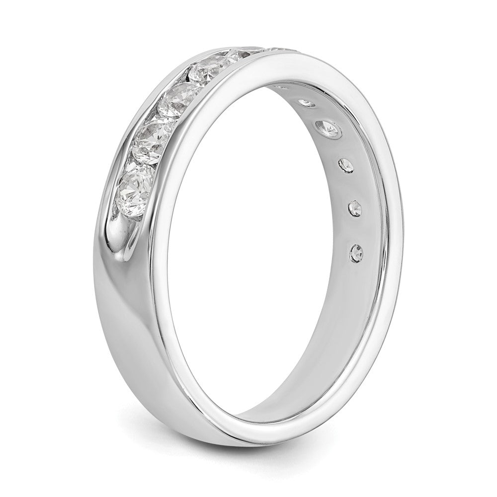 14K Weißgold True Origin Laborgezüchteter SI/VS Nahezu Farbloser 1 ct. Runder Diamant Herrenring mit Kanalfassung