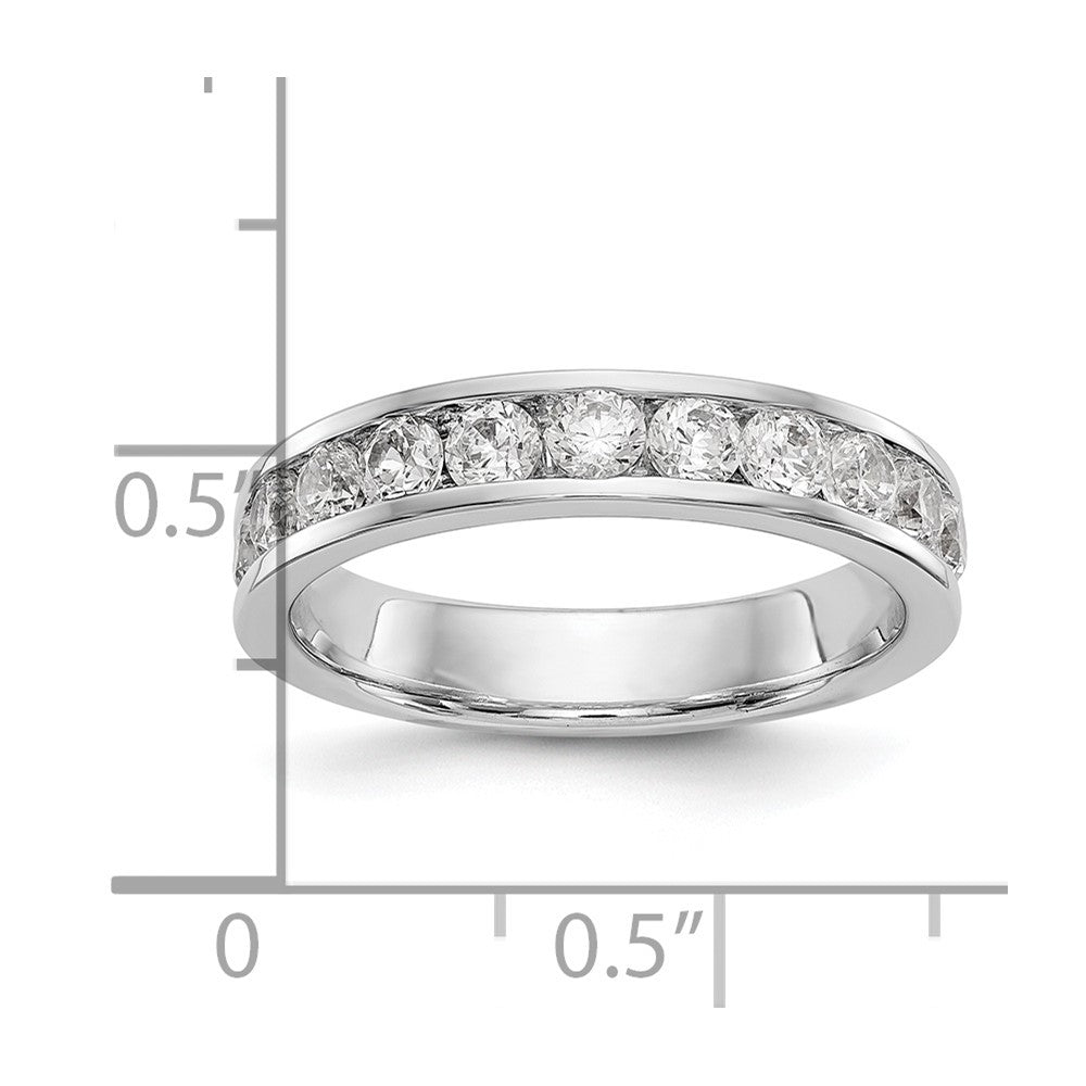 14K Weißgold True Origin Laborgezüchteter SI/VS Nahezu Farbloser 1 ct. Runder Diamant Herrenring mit Kanalfassung