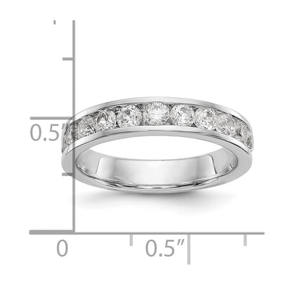 14K Weißgold True Origin Laborgezüchteter SI/VS Nahezu Farbloser 1 ct. Runder Diamant Herrenring mit Kanalfassung