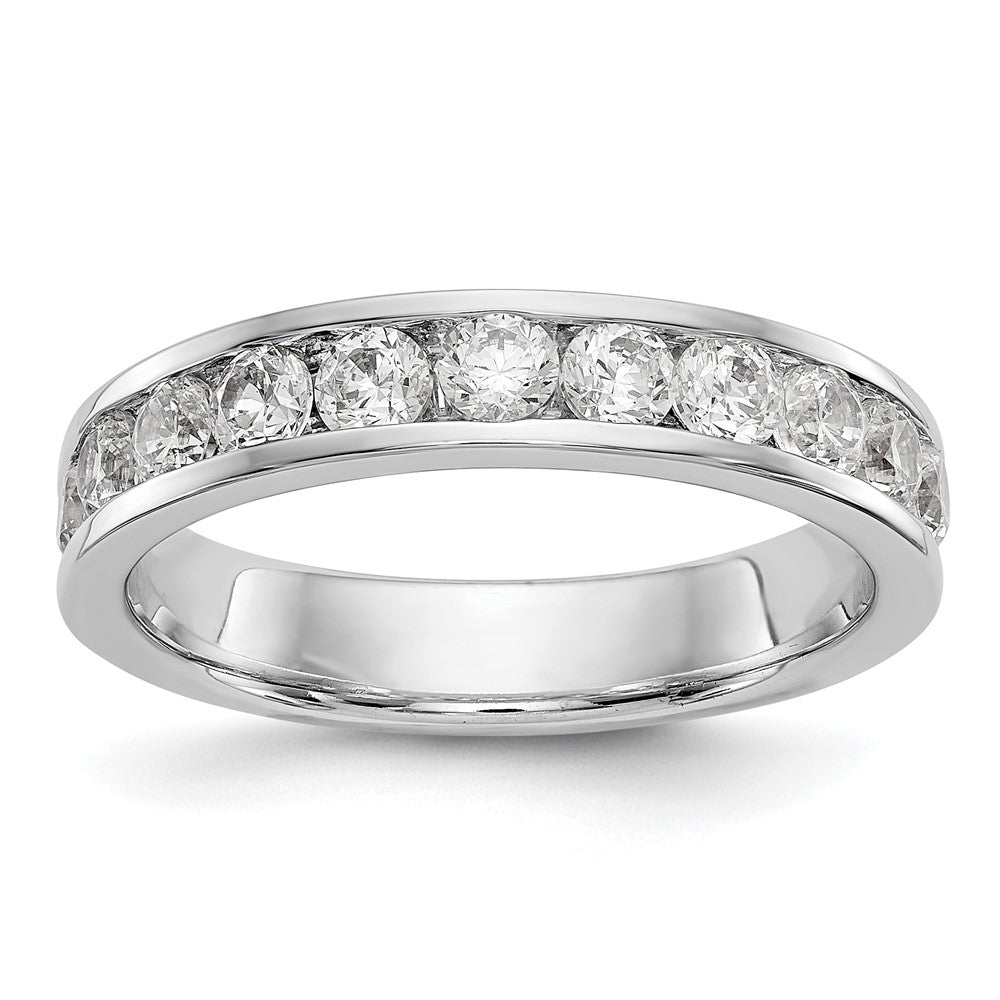 14K Weißgold Ring mit 11 kanalgefassten Diamanten