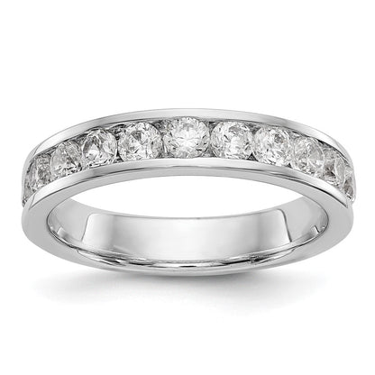 14K Weißgold Ring mit 11 kanalgefassten Diamanten
