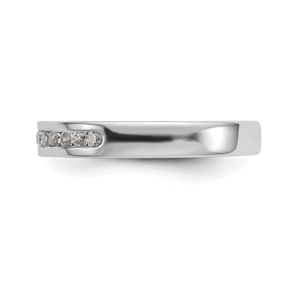 14K Weißgold Ring mit 11 Diamanten im Rundschliff, 0,2 ct., Kanalfassung