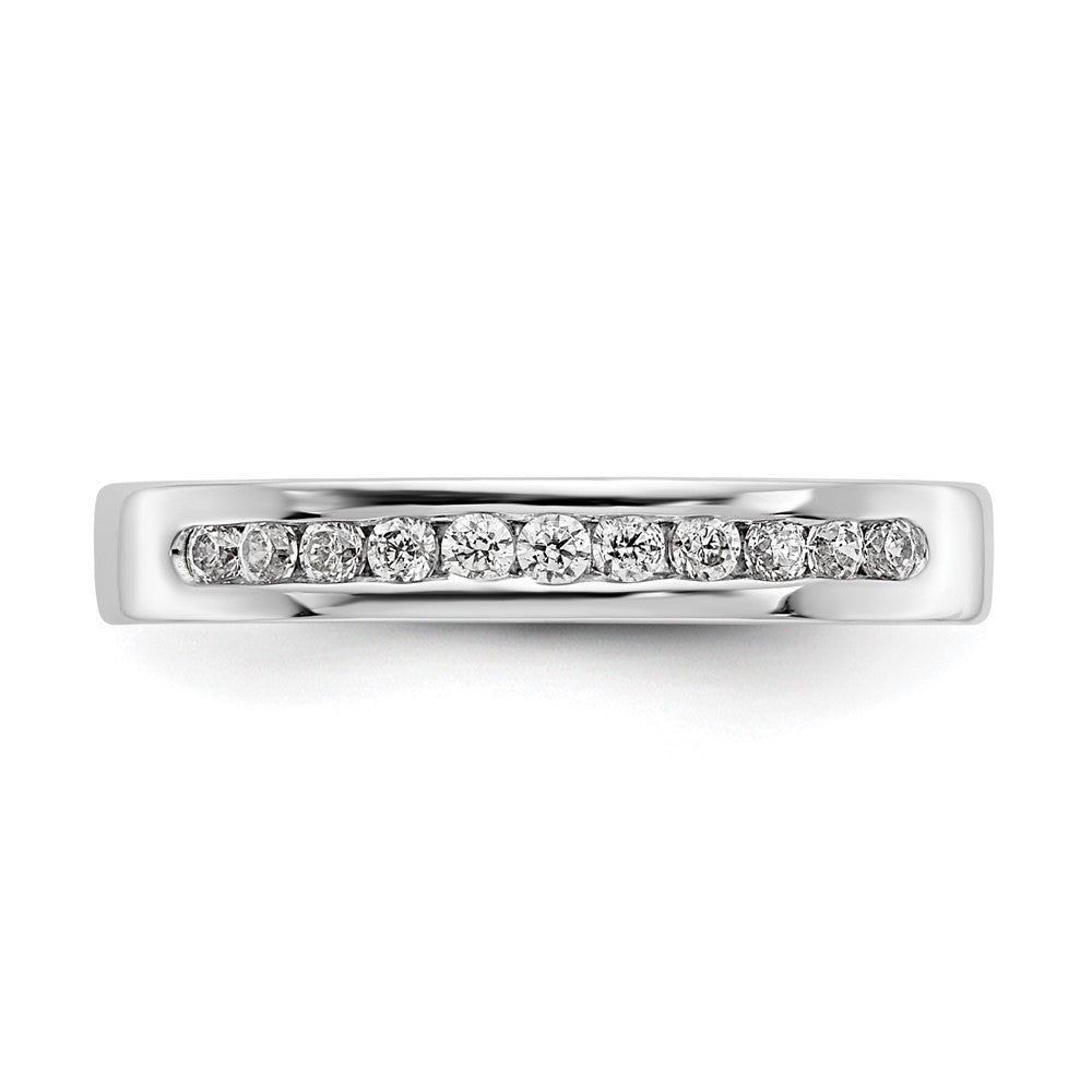 14K Weißgold Ring mit 11 Diamanten im Rundschliff, 0,2 ct., Kanalfassung