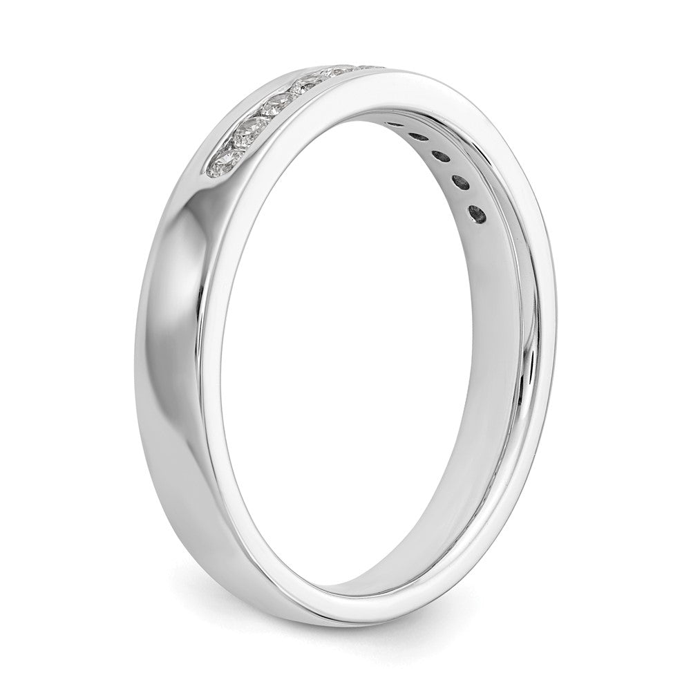 14K Weißgold Ehering mit 11 kanalgefassten Diamanten (0,22 ct. Gesamtgewicht)
