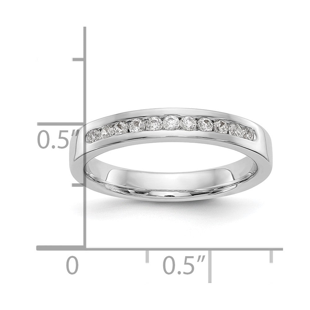 14K Weißgold Ehering mit 11 kanalgefassten Diamanten (0,22 ct. Gesamtgewicht)