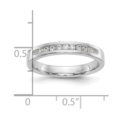 14K Weißgold Ehering mit 11 kanalgefassten Diamanten (0,22 ct. Gesamtgewicht)
