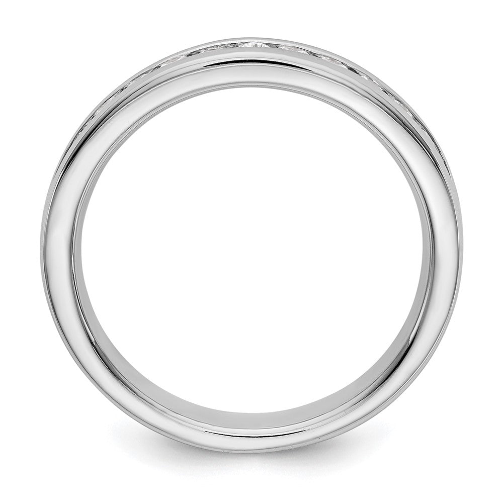 14K Weißgold Ehering mit 11 runden Diamanten in Kanalfassung, 0,33 ct