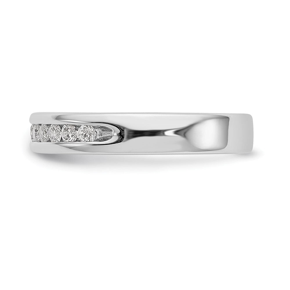 14K Weißgold Ehering mit 11 runden Diamanten in Kanalfassung, 0,33 ct