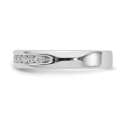 14K Weißgold Ehering mit 11 runden Diamanten in Kanalfassung, 0,33 ct