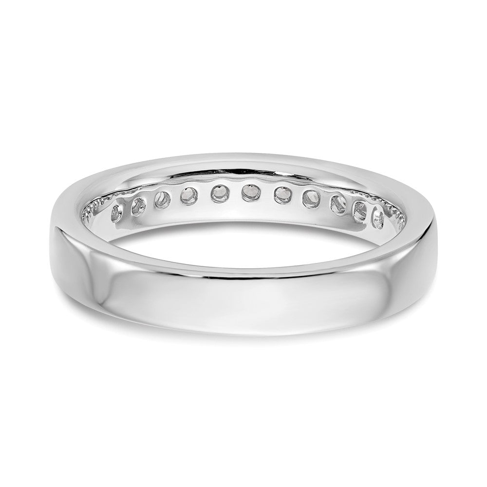 14K Weißgold Ehering mit 11 runden Diamanten in Kanalfassung, 0,33 ct