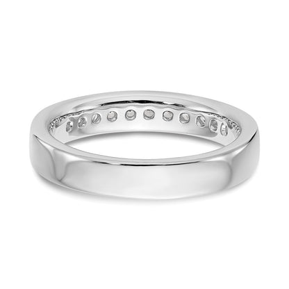14K Weißgold Ehering mit 11 runden Diamanten in Kanalfassung, 0,33 ct