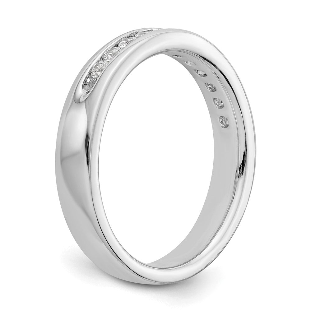 14K Weißgold Ehering mit 11 runden Diamanten in Kanalfassung, 0,33 ct