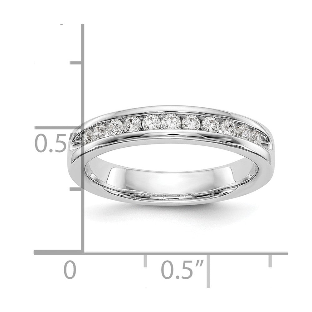 14K Weißgold Ehering mit 11 runden Diamanten in Kanalfassung, 0,33 ct