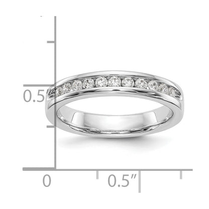 14K Weißgold Ehering mit 11 runden Diamanten in Kanalfassung, 0,33 ct