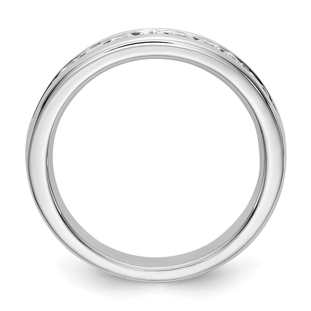 14K Weißgold Ring mit 11 Diamanten im Rundschliff, 0,5K, in Kanalfassung