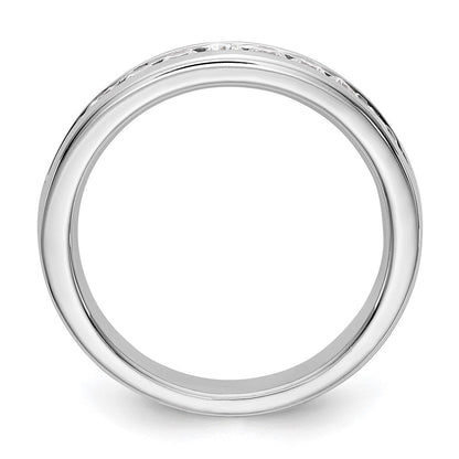 14K Weißgold Ring mit 11 Diamanten im Rundschliff, 0,5K, in Kanalfassung