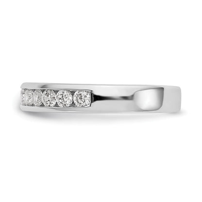 14K Weißgold Ring mit 11 Diamanten im Rundschliff, 0,5K, in Kanalfassung