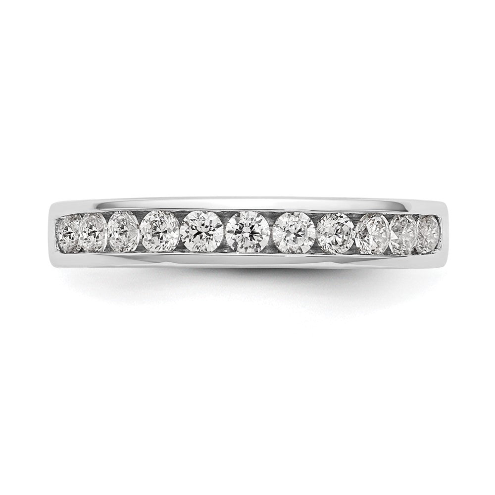 14K Weißgold Ring mit 11 Diamanten im Rundschliff, 0,5K, in Kanalfassung