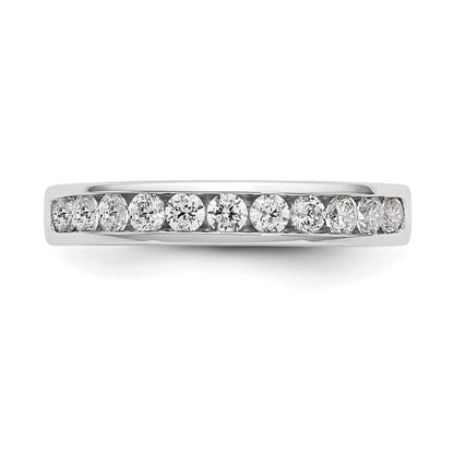14K Weißgold Ring mit 11 Diamanten im Rundschliff, 0,5K, in Kanalfassung