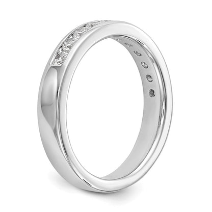 14K Weißgold Ring mit 11 Diamanten im Rundschliff, 0,5K, in Kanalfassung